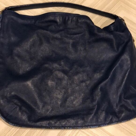 Jimmy Choo Blue Satin Leather/Elaphe Shoulder Bag - Picture 4 of 8